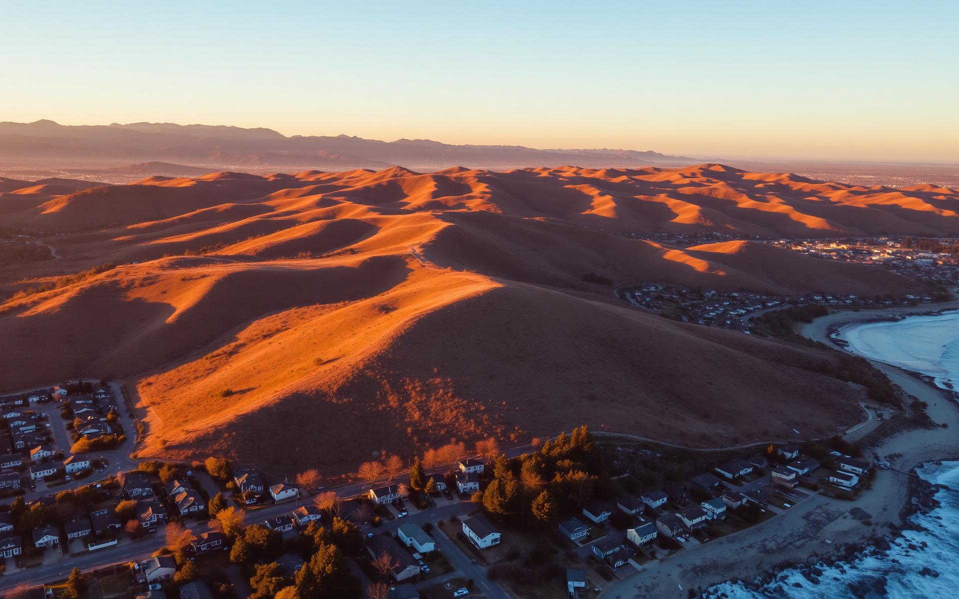 Northern California hills at golden hour
